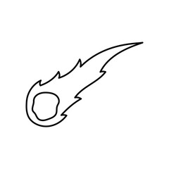 Comet doodle line icon with white background vector stock illustration