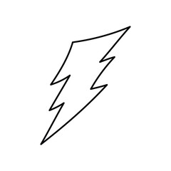 Lightning doodle line icon with white background vector stock illustration