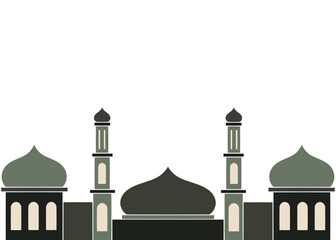 Simple flat islamic mosque building design