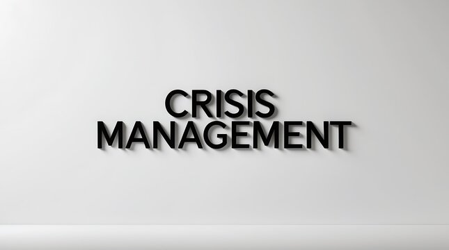 Crisis management strategies displayed with impactful typography on a minimal background
