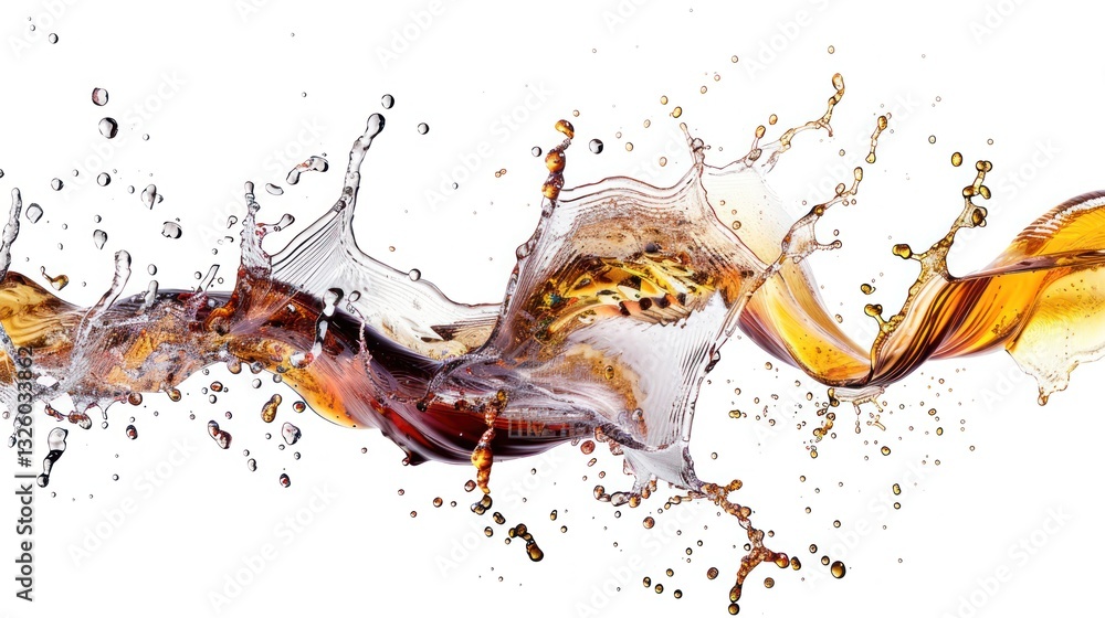 Poster dynamic splash of liquid creating artistic water and color effects