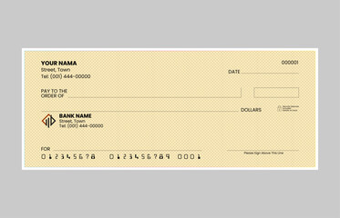 Editable Bank Cheque Design: Blank Check Template in Vector Format