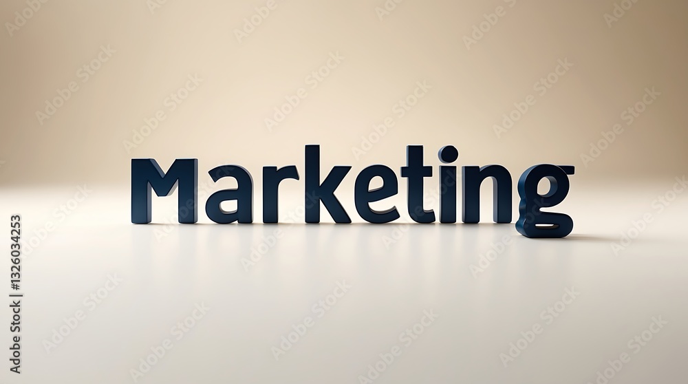 Poster focus on marketing text placement with neutral background and simple design