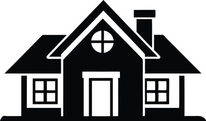 House silhouette vector, home icon symbol, house black vector silhouette