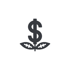 Plant growing from a dollar sign vector icon