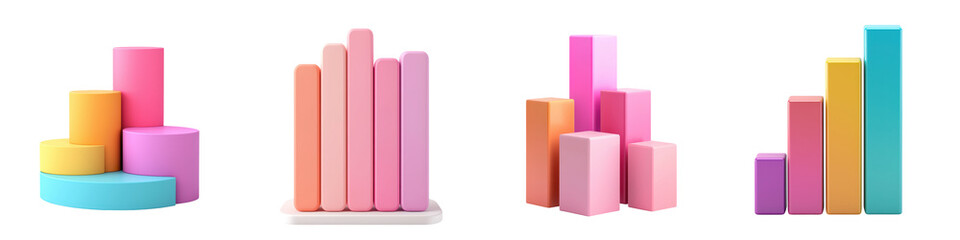 Fototapeta premium Visually striking composition of various colorful geometric shapes blocks and forms arranged in a minimalist balanced and harmonious display This image showcases a modern creative