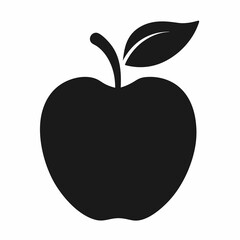 creative unique black apple silhouette icon vector illustration