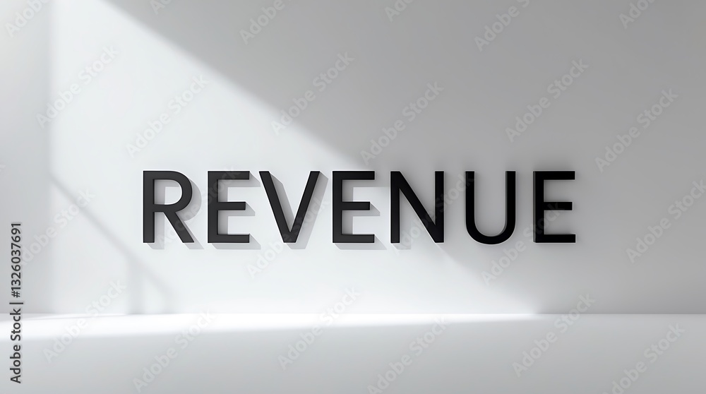 Poster revenue displayed on a clean surface with shadow play in a modern environment