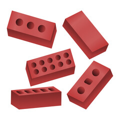Solid Red Brick Vector. Simple Industrial Red Brick Element. Renovation Brick Icon.