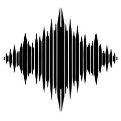 Abstract sound wave pattern silhouette vector illustration