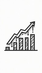 Abstract black line icon representing economy and finance on a white background, concept, line art