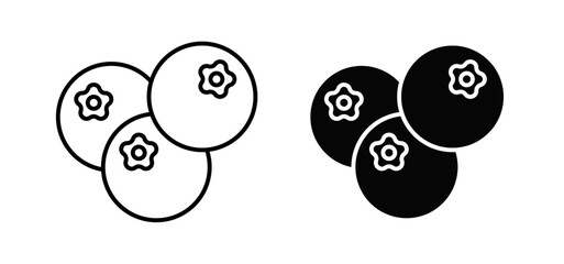whiteberries vector icon set black filled and outlined style.
