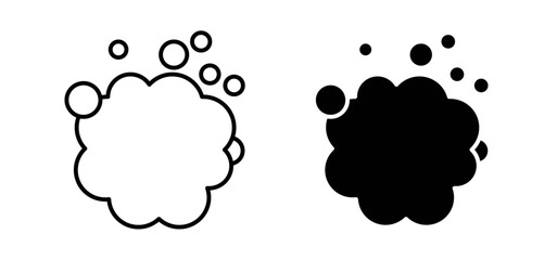 Foam vector icon set black filled and outlined style.