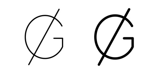 Guarani sign vector icon set black filled and outlined style.