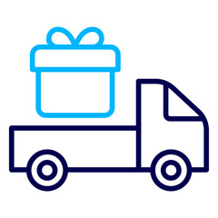 Gift Truck Outline Color icon