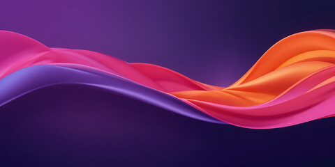 Obraz premium A mesmerizing abstract digital artwork featuring smooth, flowing waves in shades of pink, purple, and orange. The gradient lighting enhances the soft, fluid curves