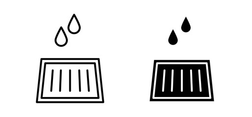 Manhole vector icon set black filled and outlined style.
