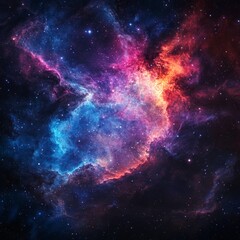Obraz premium Colorful Cosmic Nebula in Deep Space with Stars and Gas Clouds