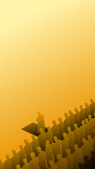 Silhouette of people praying in congregation - Eid al-fitr mubarak background greeting