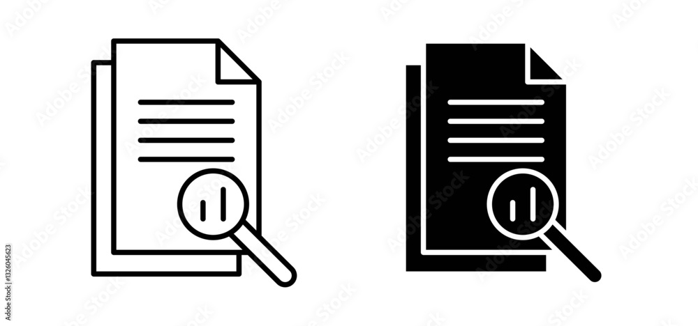 Poster overview vector icon set black filled and outlined style.