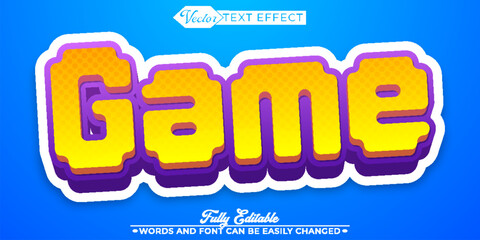 Pixel Blue and Yellow Game Editable Text Effect Template