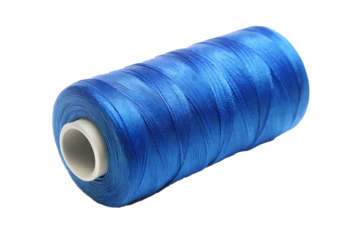  blue sewing thread isolated on white background PNG .GENERATIVE AI