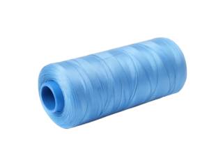  blue sewing thread isolated on white background PNG .GENERATIVE AI