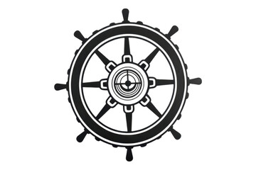 Obraz premium Vintage Ship Steering Wheel Graphic Design