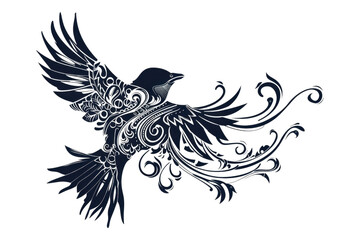 Ornate Flying Bird Design