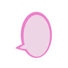 Blank speech bubble. Bright pink with  dark pink edges.message symbol . 