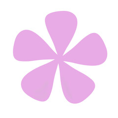 Purple flower isolate on transparant background. Element design 