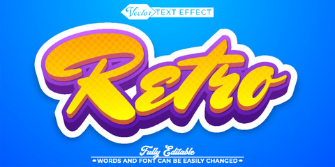 Cartoon Retro Vector Editable Text Effect Template