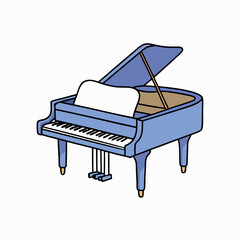 Grand piano minimalist simple design vector style.
