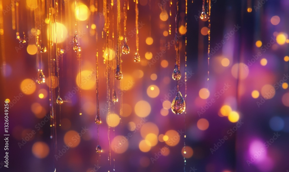 Aufkleber a captivating stylized image of glowing raindrops on a window with a beautiful bokeh background eman