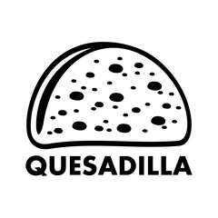 Quesadilla logo vector illustration template black and white