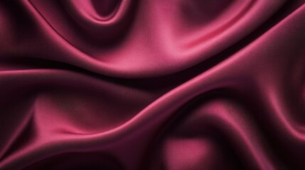 Obraz premium Close-up of rich, burgundy silk fabric with elegant, flowing drapes and soft highlights.