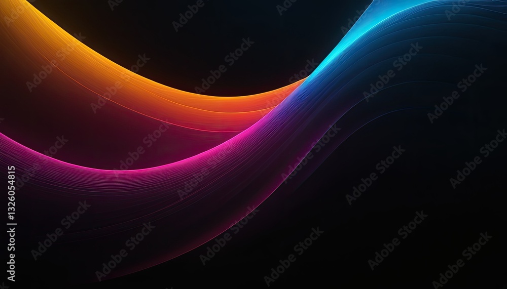 Poster abstract background with rainbow coloured flowing waves 1