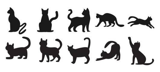 Cats Silhouettes vector illustration