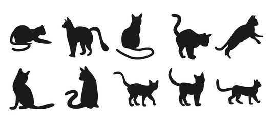 Cats Silhouettes vector illustration