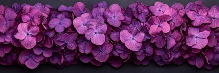 Obraz premium Purple Lilac Flower Background, Banner With Beautiful Fresh Flowers Texture, Flat Lay, Top View