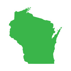 Wisconsin State vector map green