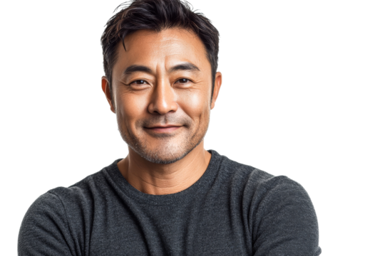 Casual portrait of a smiling man with short hair