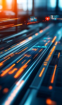 Digital Data Streams Flowing Through Network Infrastructure Abstract Technology Concept Illustration