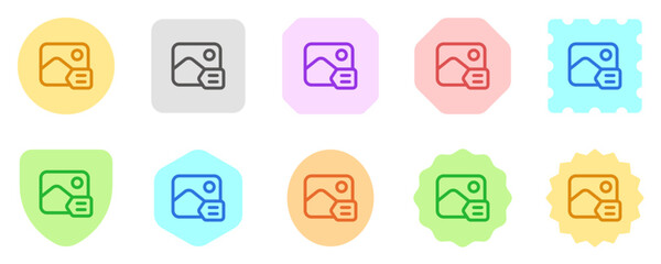 Editable image tagging, tag vector icon. AI technology, artificial intelligence, computer. Part of a big icon set family. Perfect for web and app interfaces, presentations, infographics, etc
