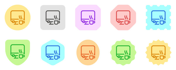 Editable workspace, desktop, computer, coffee vector icon. Remote work, job, profession, freelance. Part of a big icon set family. Perfect for web and app interfaces, presentations, infographics, etc