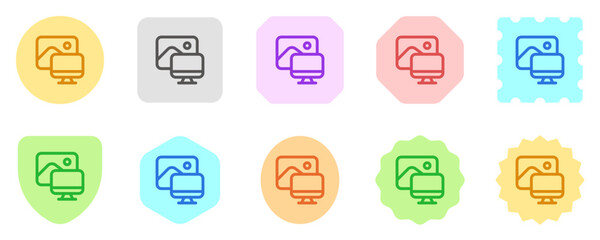 Editable workspace, computer, view, painting vector icon. Remote work, job, profession, freelance. Part of a big icon set family. Perfect for web and app interfaces, presentations, infographics, etc