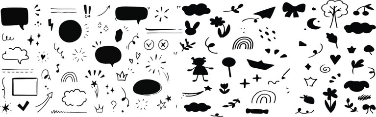 Hand drawn sketch doodle scribble brush geometric shape crayon effect background