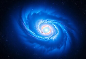 Electric blue galaxy, swirling nebula, cosmic dust, starfield, midnight sky , midnight, astronomical