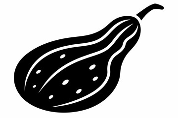 bitter gourd line art silhouette vector illustration