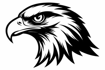 eagle head line art silhouette vector illustration